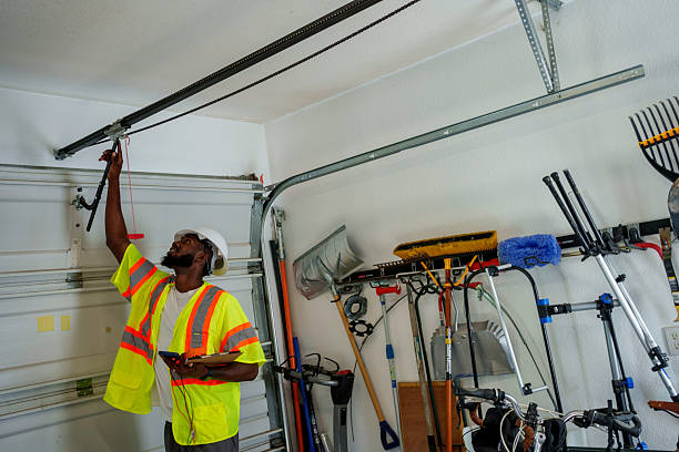 Professional Garage Door Installation technician working in Memphis, TX